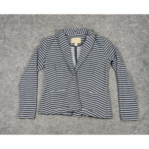 Banana Republic Cardigan Sweater Womens Small Blue Stripe 3/4‎ Sleeve Button Up